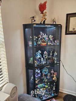 Minifigures Corner Display Case White 4 Tier LED Figure Diecast Toy Car Cabinet