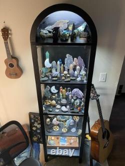 Minifigures Display Case 5 Tier Arched LED Light Action Figure Car Curio Cabinet