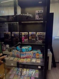 Minifigures Display Case 5 Tier Arched LED Light Action Figure Car Curio Cabinet