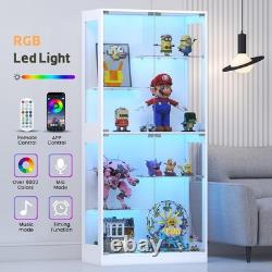 Minifigures Display Case 6 Tier 69 LED Light Figure Collectibles White Cabinet