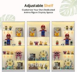 Minifigures Display Case 6 Tier 69 LED Light Figure Collectibles White Cabinet