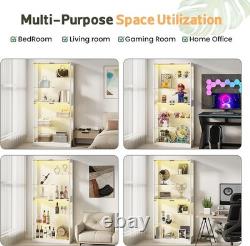 Minifigures Display Case 6 Tier 69 LED Light Figure Collectibles White Cabinet