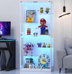 Minifigures Display Case 6 Tier 69 LED Light Figure Collectibles White Cabinet