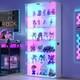 Minifigures Display Case 6 Tier 71 Rgb Led Light Figure Glass Car White Cabinet