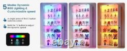 Minifigures Display Case 6 Tier 71 RGB LED Light Figure Glass Car White Cabinet