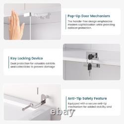 Minifigures Display Case 6 Tier 71 RGB LED Light Figure Glass Car White Cabinet