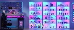 Minifigures Display Case 6 Tier 71 RGB LED Light Figure Glass Car White Cabinet