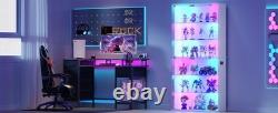 Minifigures Display Case 6 Tier 71 RGB LED Light Figure Glass Car White Cabinet