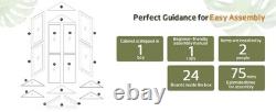 Minifigures Display Case 6 Tier 72 LED Light Figure Collectibles Glass Cabinet