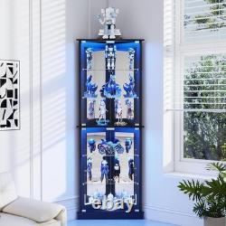 Minifigures Display Case 6 Tier 72 LED Light Figure Collectibles Glass Cabinet