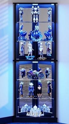 Minifigures Display Case 6 Tier 72 LED Light Figure Collectibles Glass Cabinet
