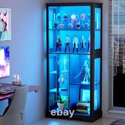 Minifigures Display Case 7 Tier 71 LED Light Figure Collectibles Glass Cabinet