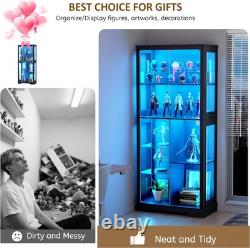 Minifigures Display Case 7 Tier 71 LED Light Figure Collectibles Glass Cabinet