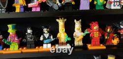 Minifigures Display Case Black 200 Pcs LEGO Figurines Wood Cabinet With Plates