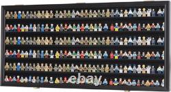 Minifigures Display Case Black 200 Pcs LEGO Figurines Wood Cabinet With Plates