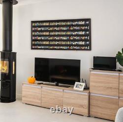 Minifigures Display Case Black 200 Pcs LEGO Figurines Wood Cabinet With Plates