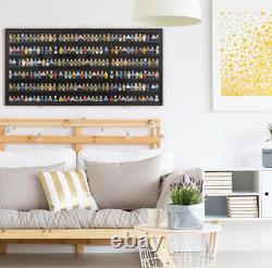 Minifigures Display Case Black 200 Pcs LEGO Figurines Wood Cabinet With Plates