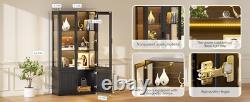 Minifigures Display Case LED Light Figure Diecast Model Car Curio Books Cabinet