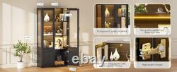 Minifigures Display Case LED Light Figure Diecast Model Car Curio Books Cabinet