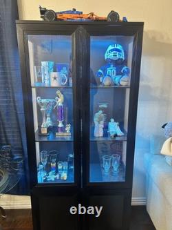 Minifigures Display Case LED Light Figure Diecast Model Car Curio Books Cabinet