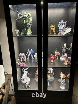 Minifigures Display Case LED Light Figure Diecast Model Car Curio Books Cabinet