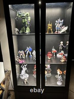 Minifigures Display Case LED Light Figure Diecast Model Car Curio Books Cabinet