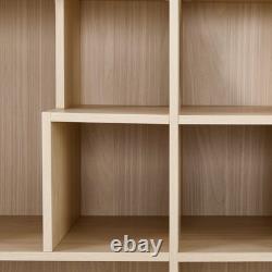 Modern 2 IN 1 Wood Bookshelf Cat House, Cat Tree Display Case with Storage