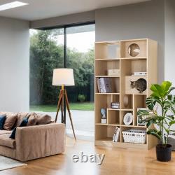 Modern 2 IN 1 Wood Bookshelf Cat House, Cat Tree Display Case with Storage