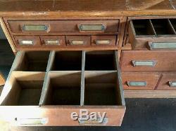 Monumental Antique Apothecary Hardware Store Cabinet