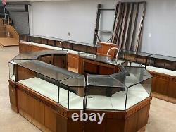 Must Sell! Store Lot 21 Pcs Custom Solid Wood Jewelry Display Showcases 56+ Feet