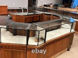 Must Sell! Store Lot 21 Pcs Custom Solid Wood Jewelry Display Showcases 56+ Feet