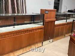 Must Sell! Store Lot 21 Pcs Custom Solid Wood Jewelry Display Showcases 56+ Feet