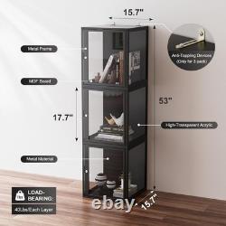 NAIZEA Tempered Glass Display Shelf Showcase Lockable Cabinets Collection Case