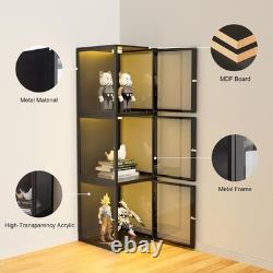 NAIZEA Tempered Glass Display Shelf Showcase Lockable Cabinets Collection Case