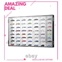 NEW 1/64 Diecast Acrylic Display Case LED Light Car Storage Wall Rack