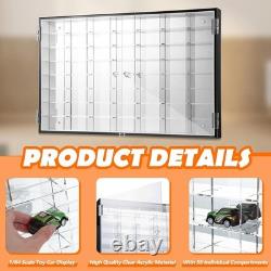 NEW 1/64 Diecast Acrylic Display Case LED Light Car Storage Wall Rack
