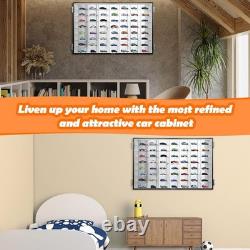 NEW 1/64 Diecast Acrylic Display Case LED Light Car Storage Wall Rack