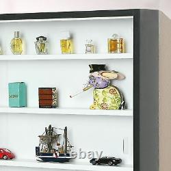 NEW Display Cabinet Modern Storage Shelves Wall Glass Case Box Collectibles Case