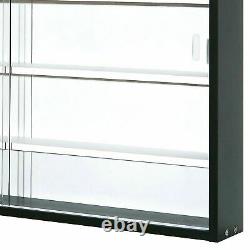 NEW Display Cabinet Modern Storage Shelves Wall Glass Case Box Collectibles Case