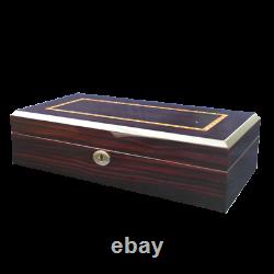 NEW Ebony Wood Finish Watch Box Storage Chest Display Case