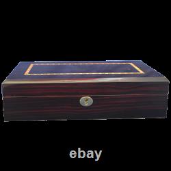 NEW Ebony Wood Finish Watch Box Storage Chest Display Case