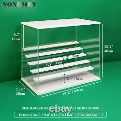 NONEMEY Clear Acrylic Display Case Stand with LED Light 2/3/4/5/6 Tier Storag