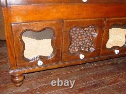 Neat antique curved glass country store seed dry goods display case-16027