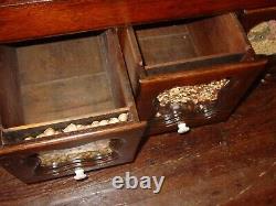 Neat antique curved glass country store seed dry goods display case-16027