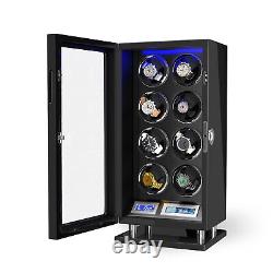 New Automatic 8 Watch Winder Watch Storage Display Case Box Fingerprint Unlock