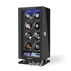 New Automatic 8 Watch Winder Watch Storage Display Case Box Fingerprint Unlock