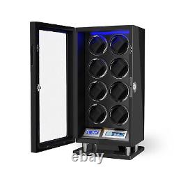 New Automatic 8 Watch Winder Watch Storage Display Case Box Fingerprint Unlock