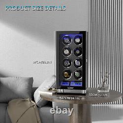 New Automatic 8 Watch Winder Watch Storage Display Case Box Fingerprint Unlock