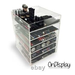 New! Deluxe Makeup Organizer Acrylic 7 Tier Drawer Cosmetic Display Case