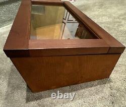 Nice! Antique Maple  Wood Glass Countertop General Store Jewelry Display Case